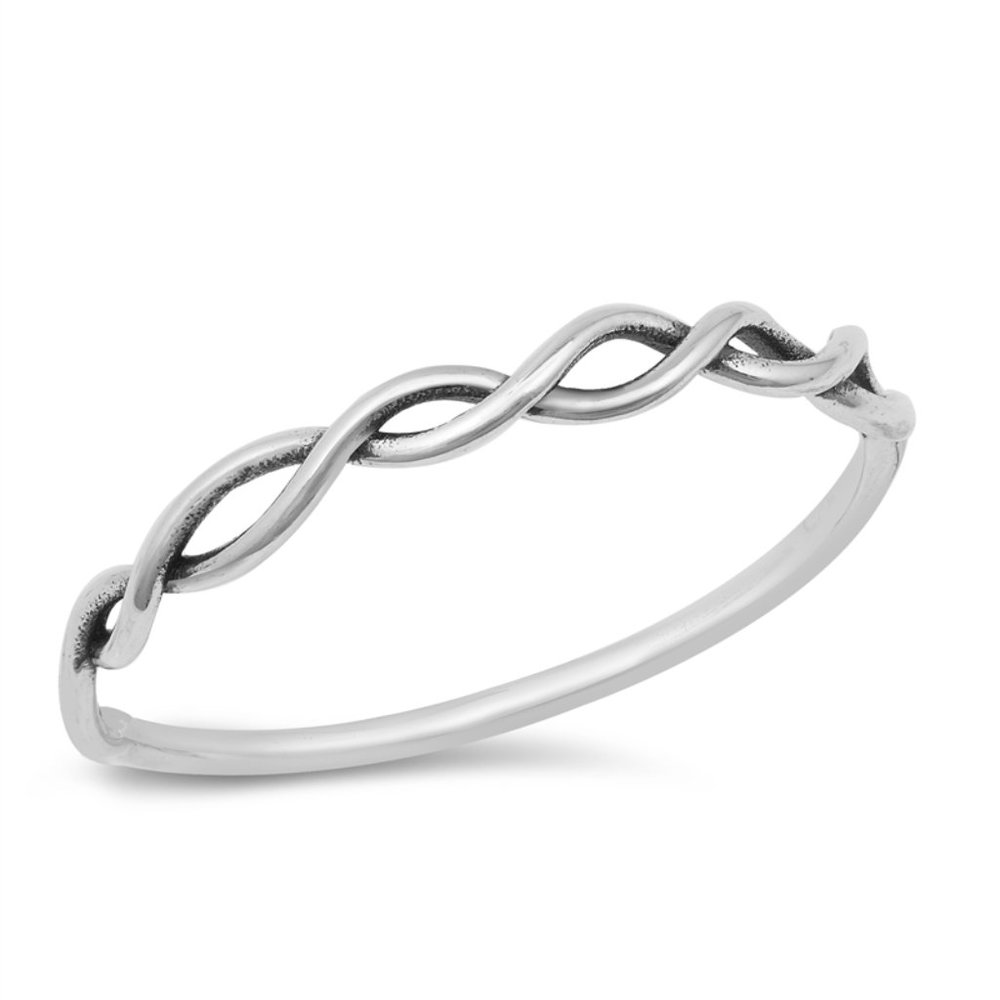 Sterling Silver Twist Ring 925 Fashion Band